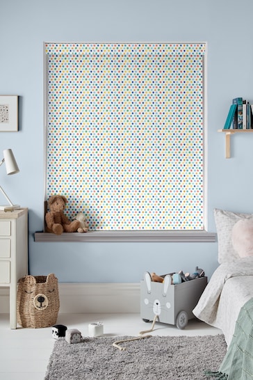 Voyage Primary Cream Blackout Dotty Made To Measure Roller Blind