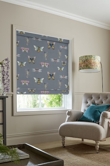 Voyage Storm Grey Fray Made to Measure Roman Blind