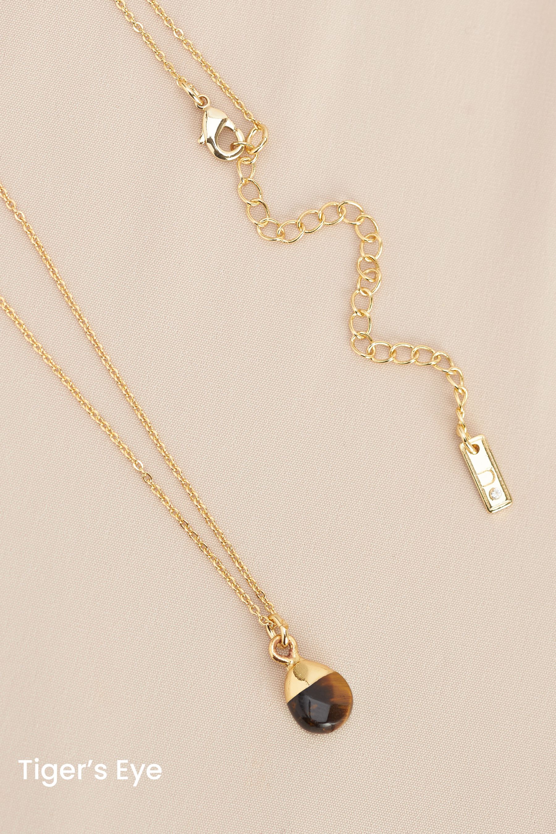 Stone pendant necklace on sale gold