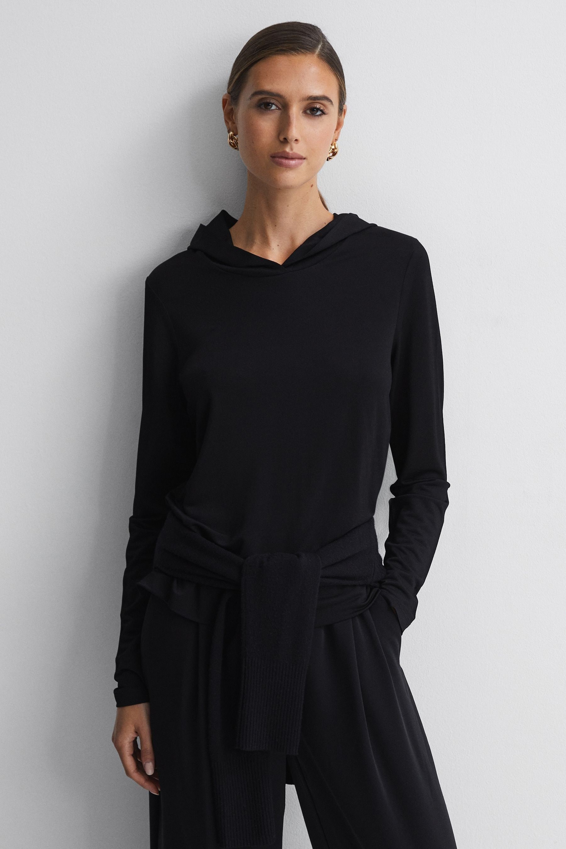 Long sleeveless hoodie online