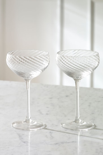 Set of 2 Clear Anais Coupe Saucers