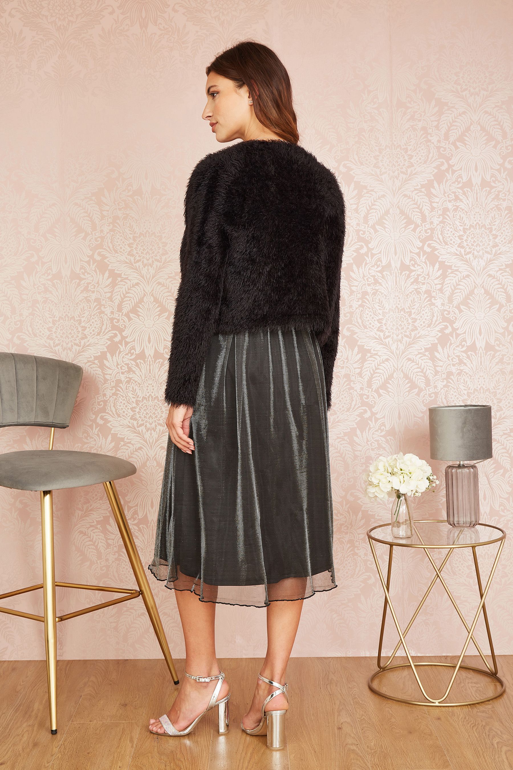 Buy Yumi Black Eyelash Knit Bolero from the Next UK online shop