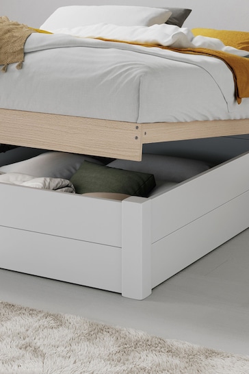 Get Laid Beds White Ottoman Storage Square Leg Bed