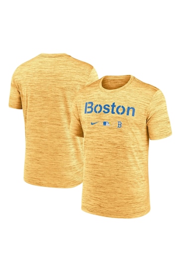 Fanatics Yellow Boston Red Sox Nike City Connect Legend Practice Velocity T-Shirt