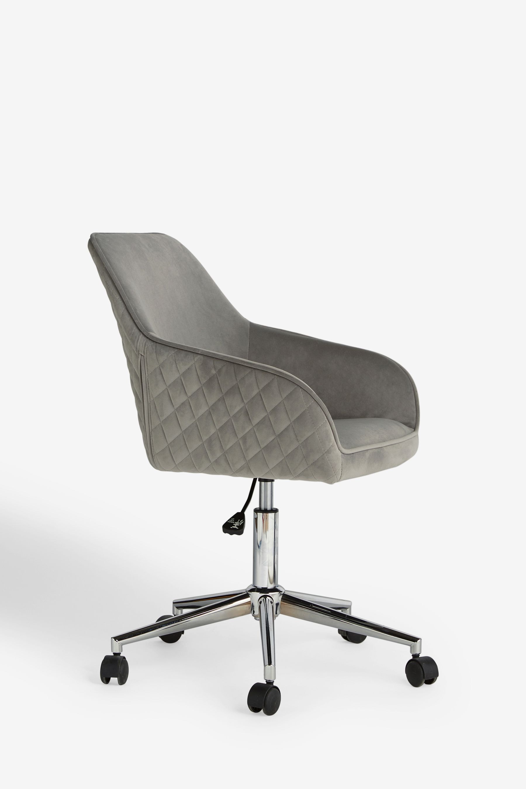 Soft Velvet Mid Grey Hamilton Chrome Leg Office Chair