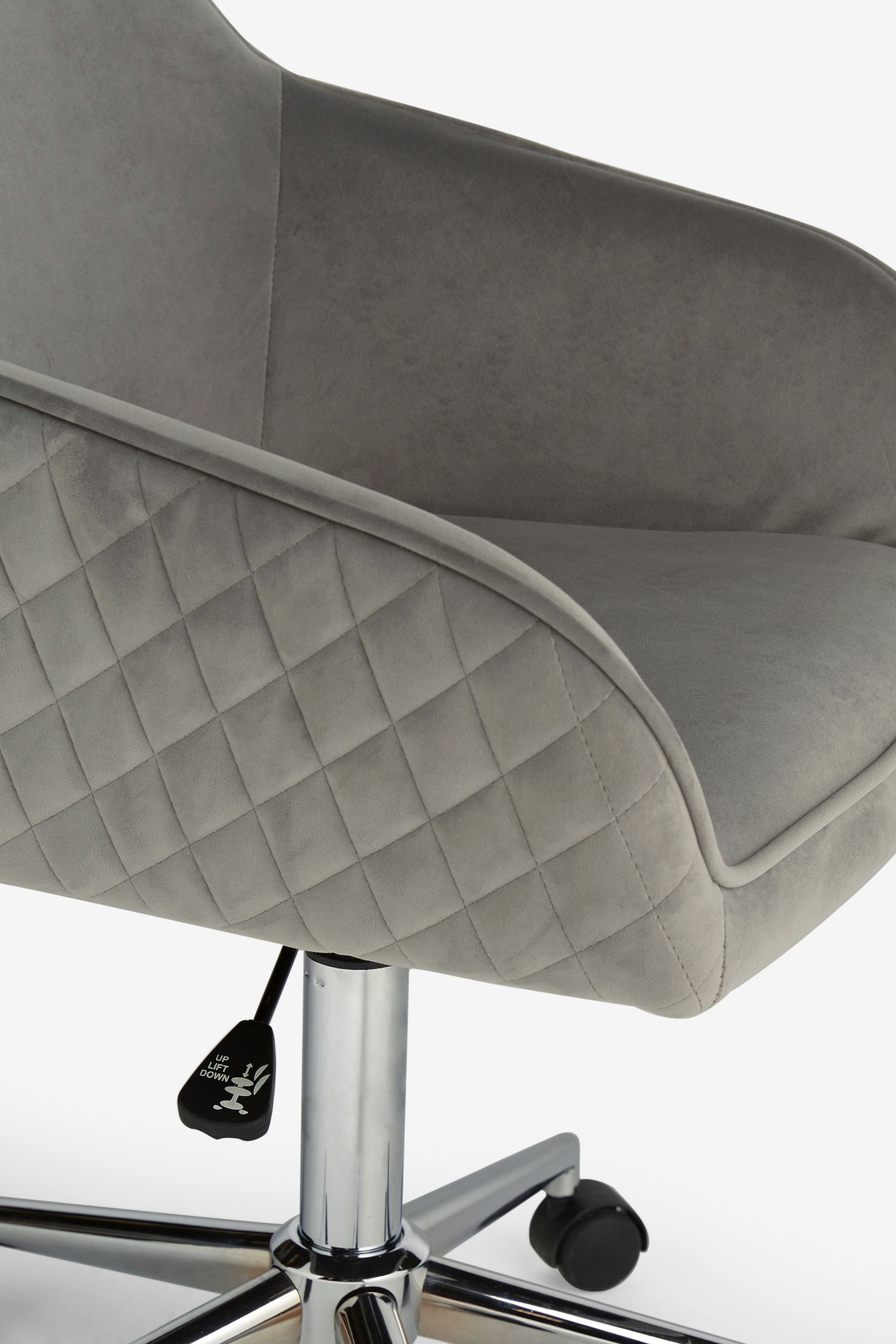 Buy Soft Velvet Mid Grey Hamilton Chrome Leg Office Chair from the