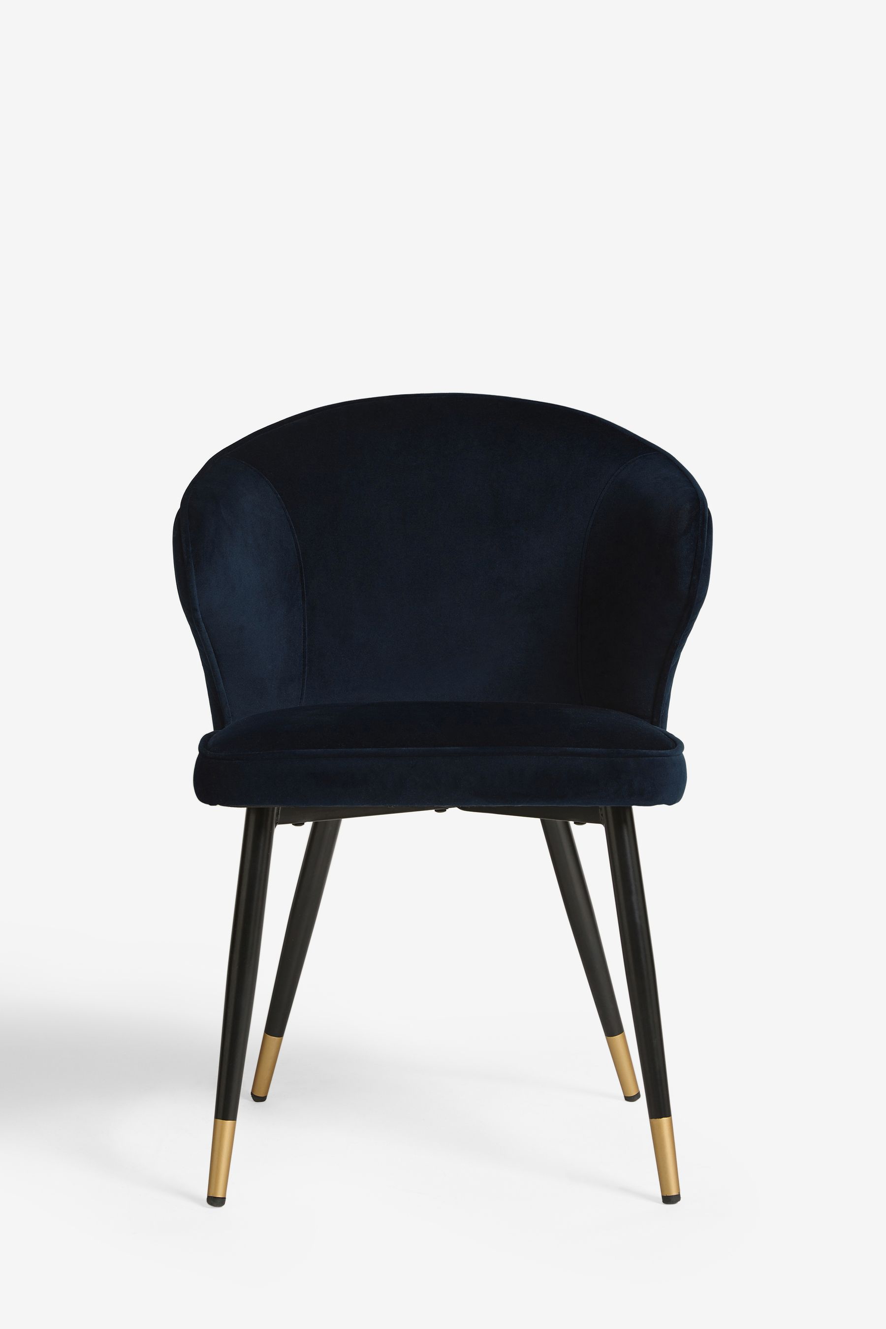 Buy Set of 2 Soft Velvet Navy Blue Piano Arm Dining Chairs from