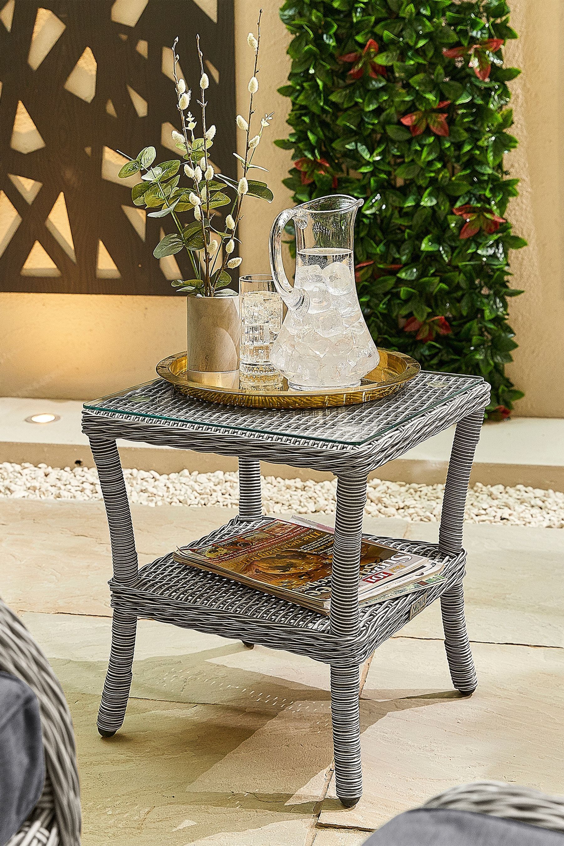 Nova Outdoor Living Grey Rattan Reclining Lounge Companion Set