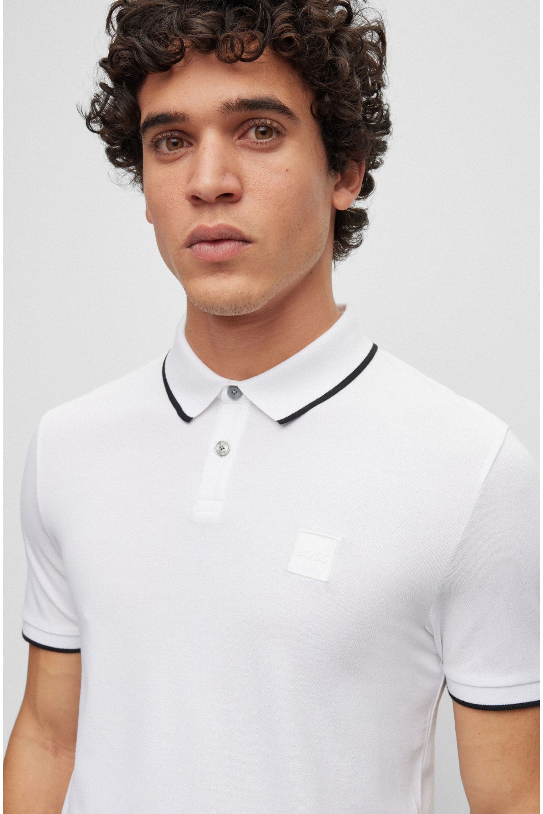 Buy BOSS White Passertip Polo Shirt from the Next UK online shop