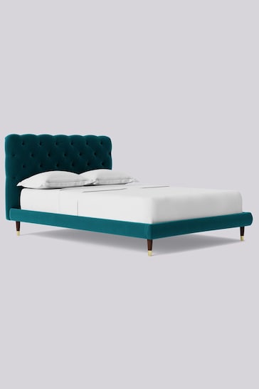 Swoon Easy Velvet Kingfisher Blue Burbage Bed