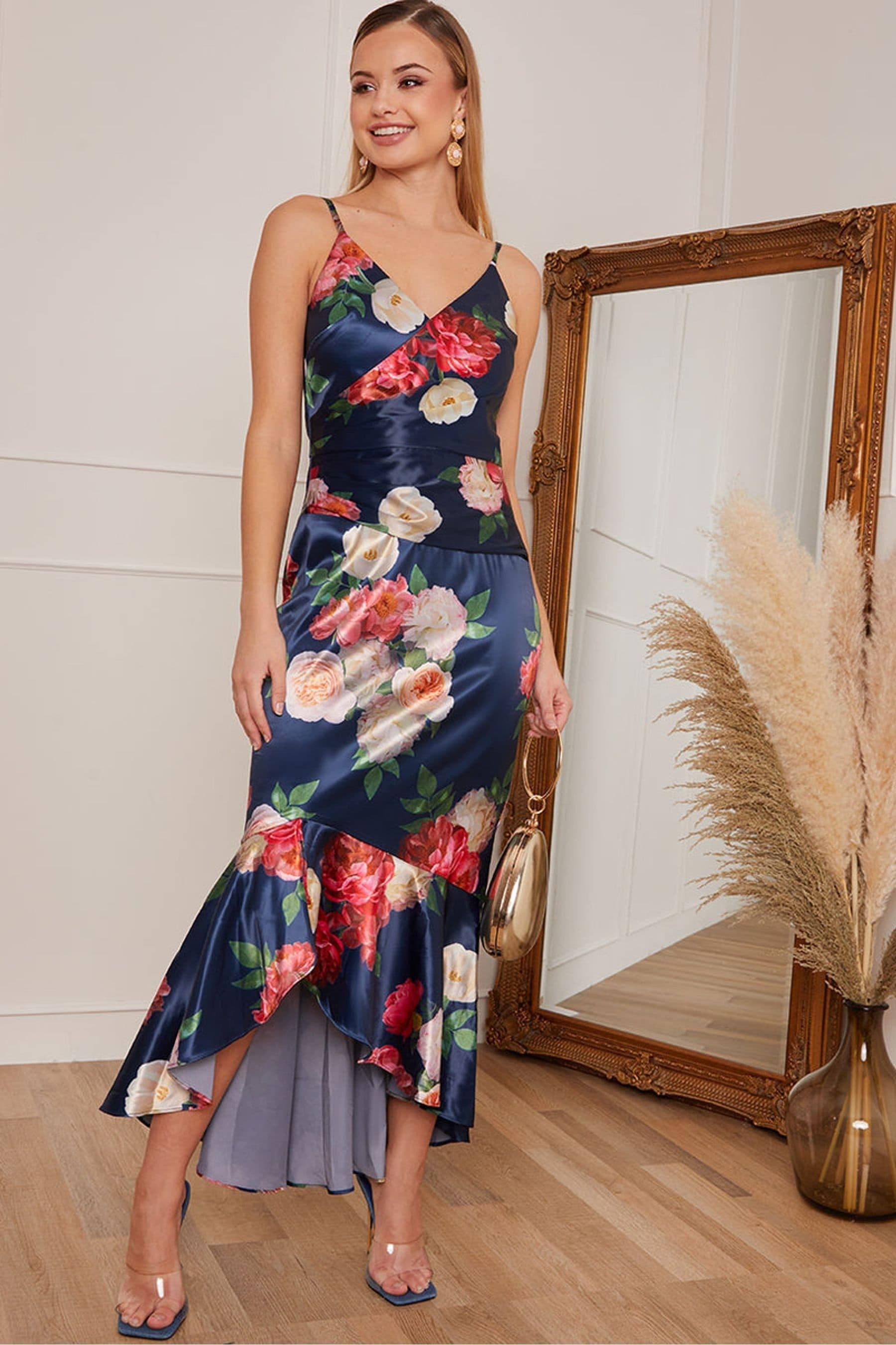 Chi chi floral print midi dress on sale