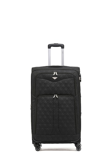 Flight Knight Large Softcase Lightweight Check In Suitcase With 4 Wheels