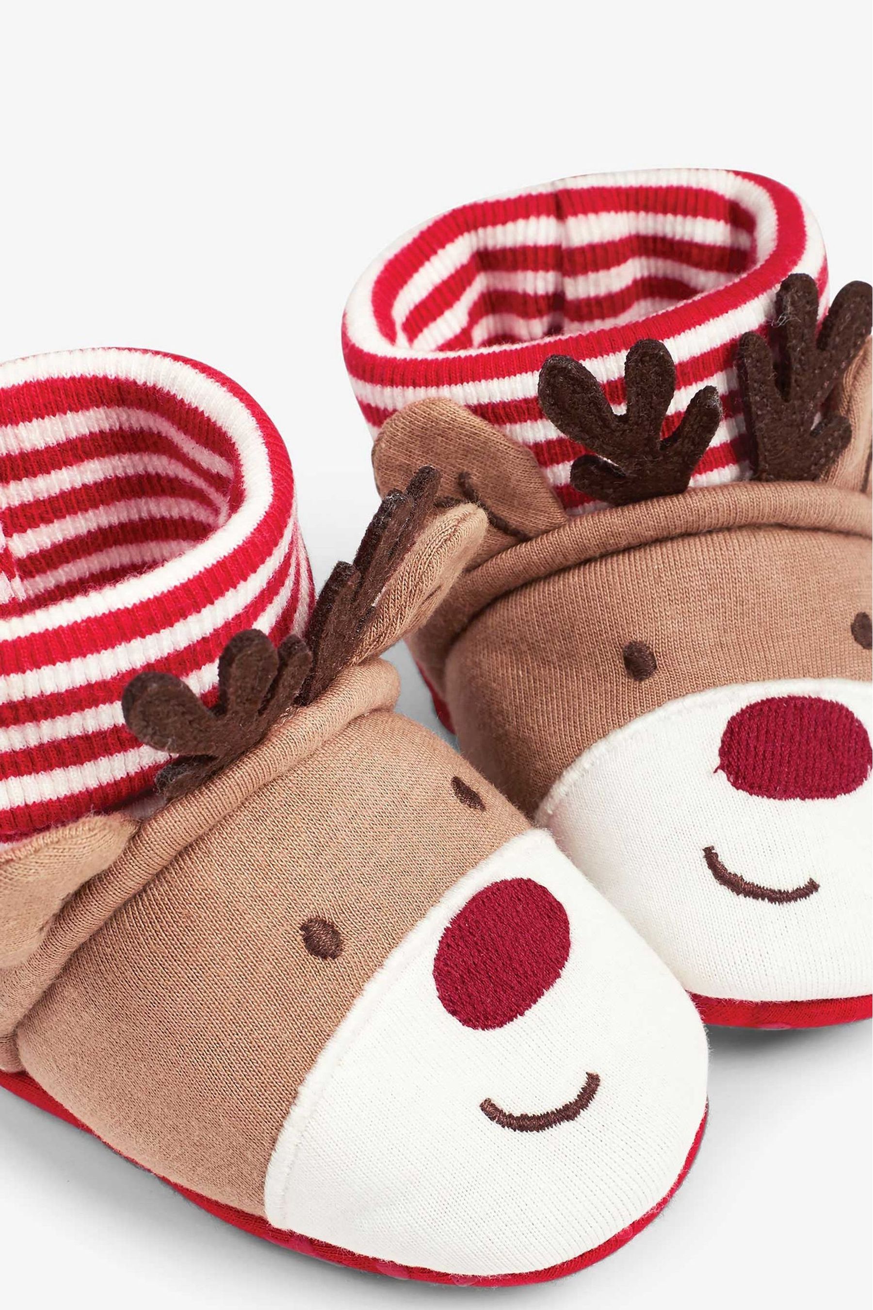 Buy JoJo Maman B b Red Reindeer Baby Slippers from the Next UK