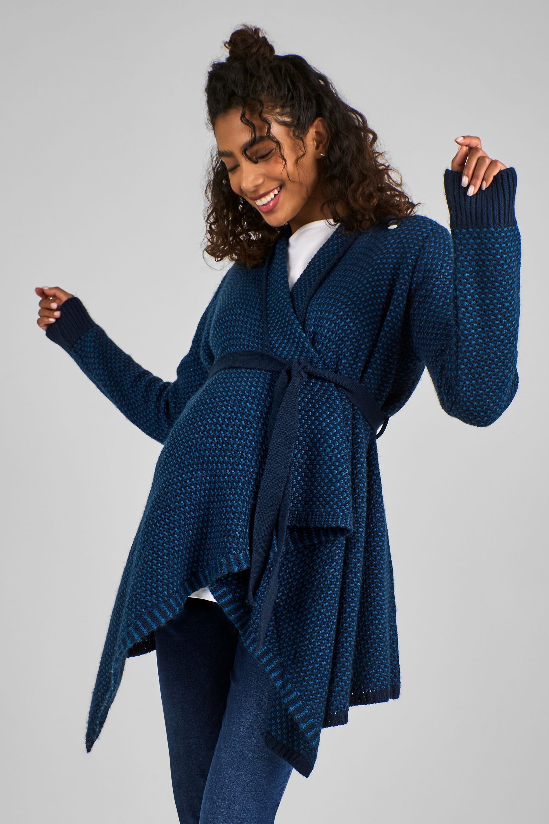Buy JoJo Maman B b Teal Blue Drape Maternity Nursing Cardigan