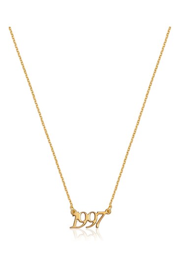 Abbott Lyon Personalised Luxe Script Date Small Link Chain Necklace