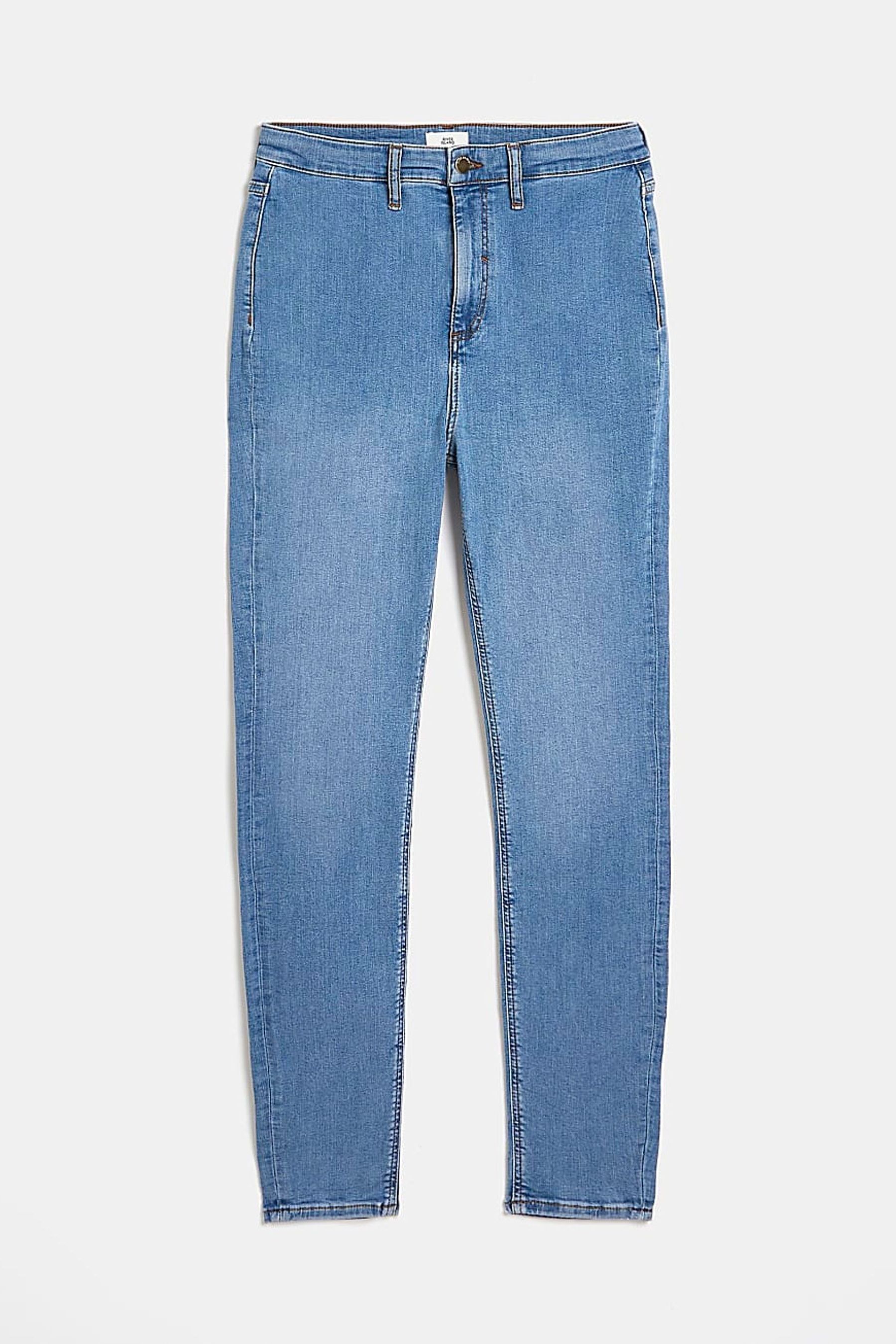 Buy River Island Light Blue High Rise Skinny Jeggings from the