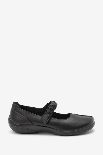 Hotter Black Shake II Touch Fastening Wide Fit Shoes