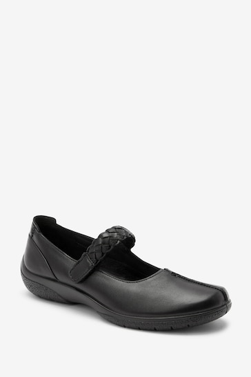 Hotter Black Shake II Touch Fastening Wide Fit Shoes