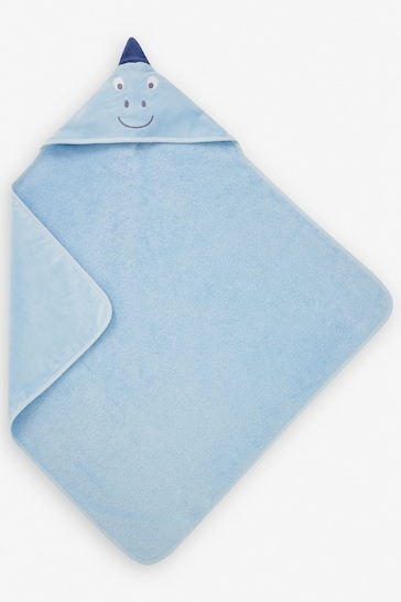 JoJo Maman Bébé Blue Dino Character Hooded Towel