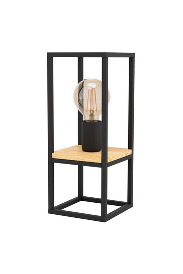 Eglo Black/Wooden Libertad Caged Table Lamp