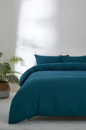 Teal Blue Simply Soft Plain Duvet Cover and Pillowcase Set
