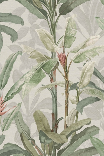 Graham & Brown White Borneo Powder Wallpaper