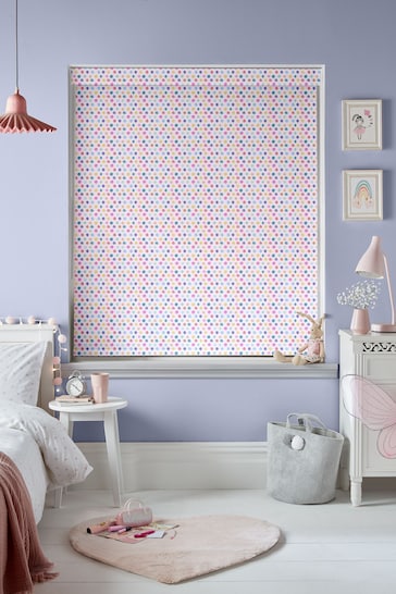 Voyage Blossom Pink Blackout Dotty Made To Measure Roller Blind