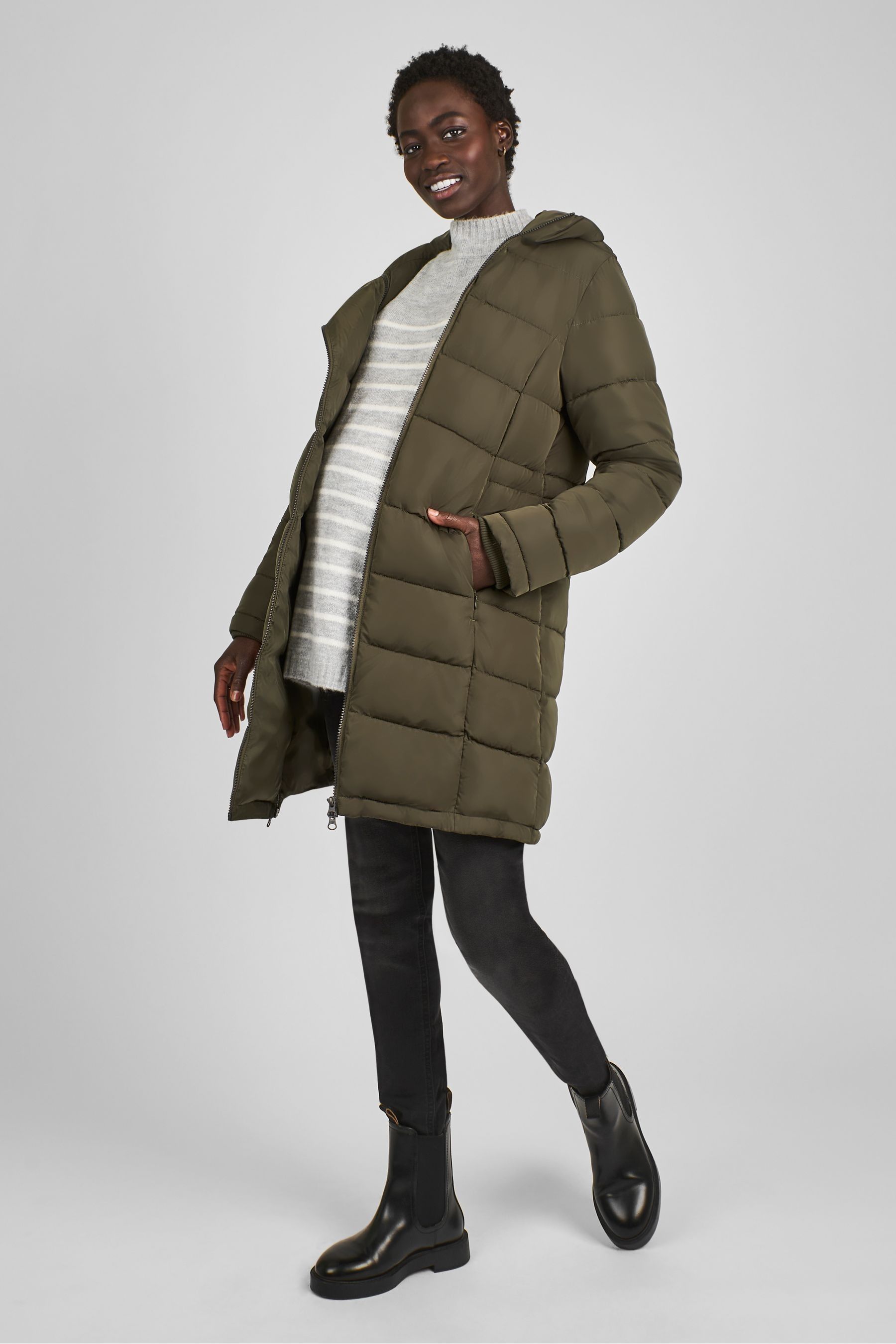Bebe long puffer best sale coat