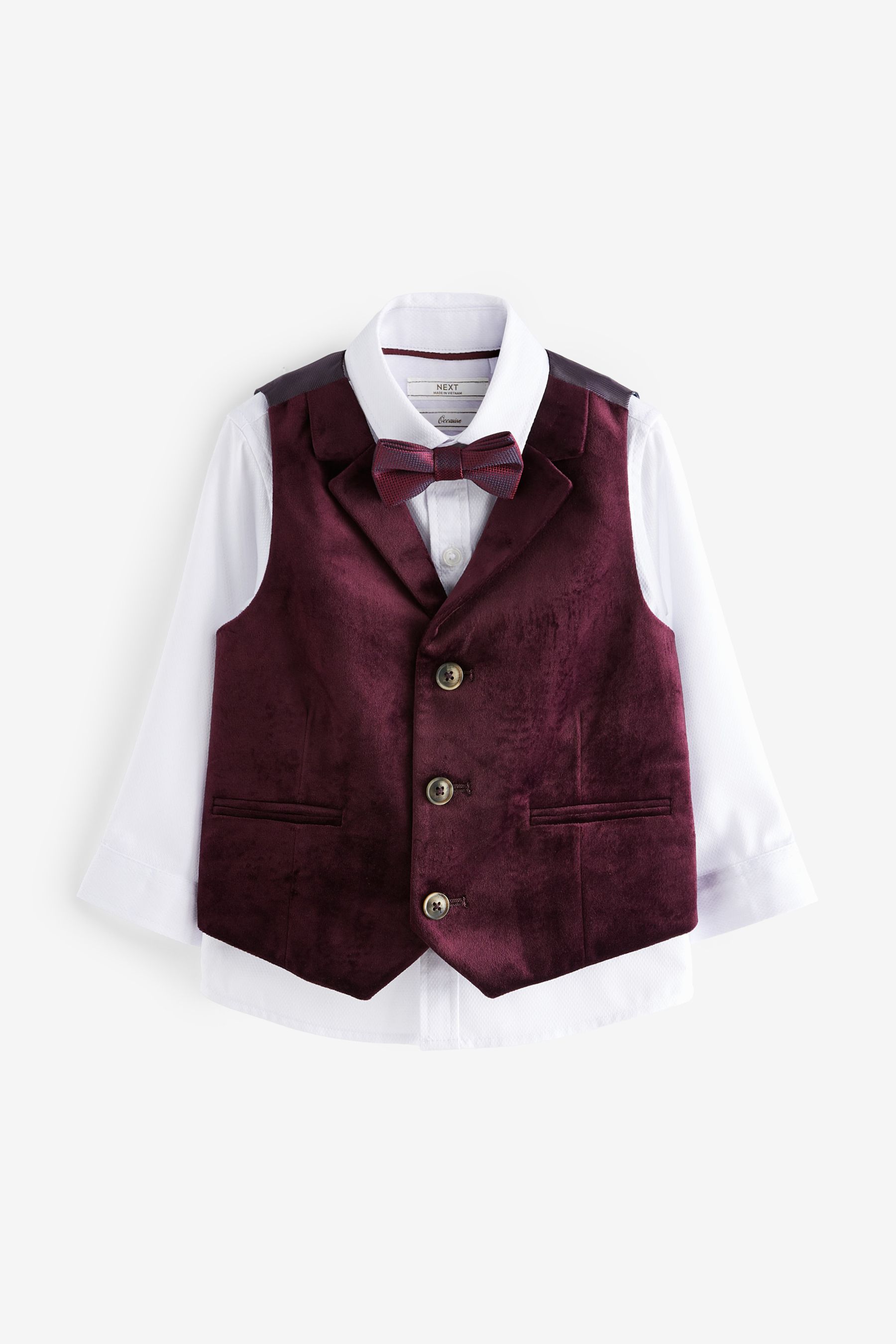 Plum Purple Velvet Waistcoat Set 3mths 7yrs