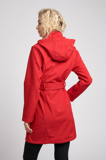 U.S. Polo Assn. Womens Red Belted Trench Coat