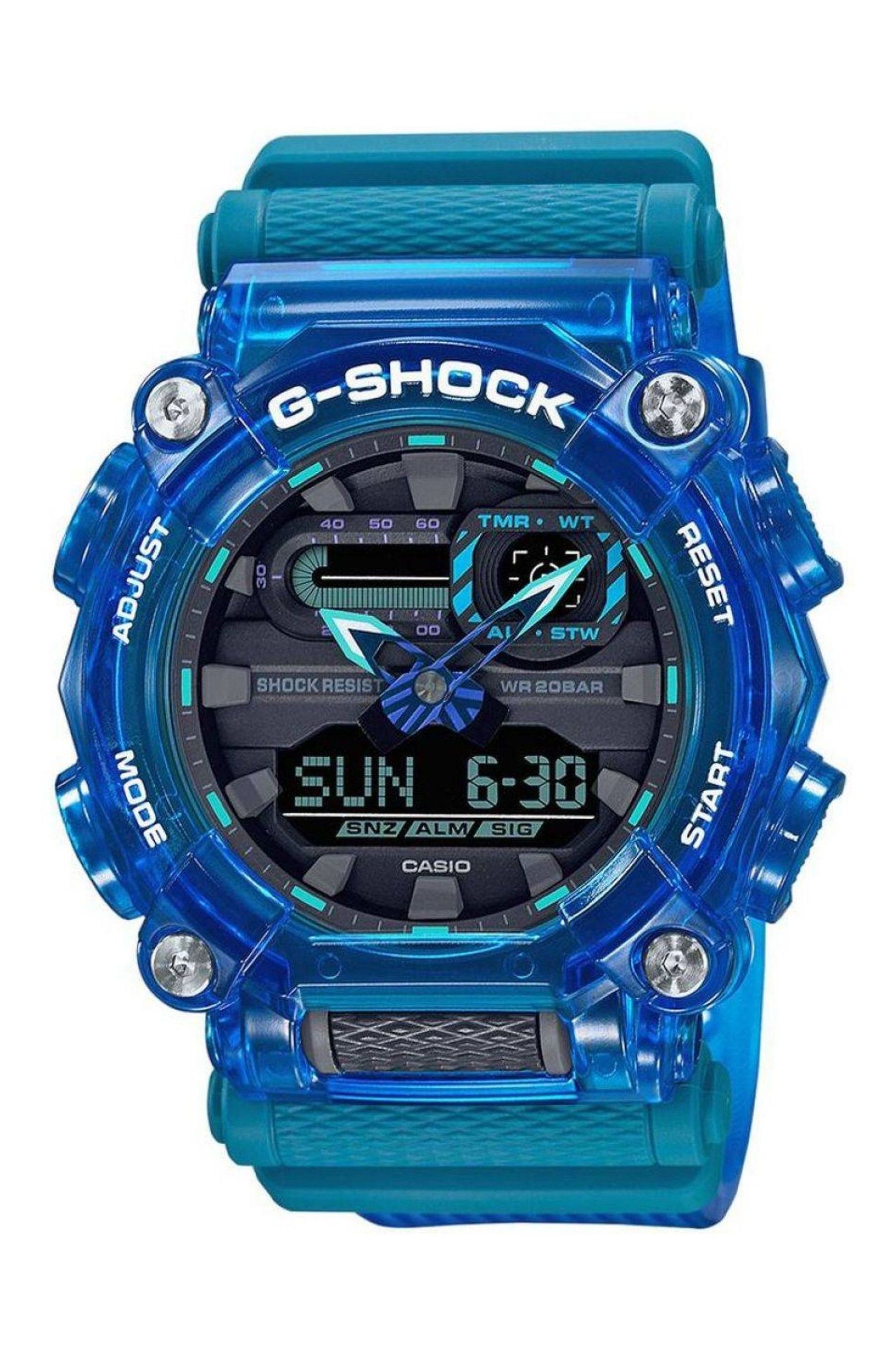 Casio G Shock Blue and Black Plastic Resin Tough solar Watch