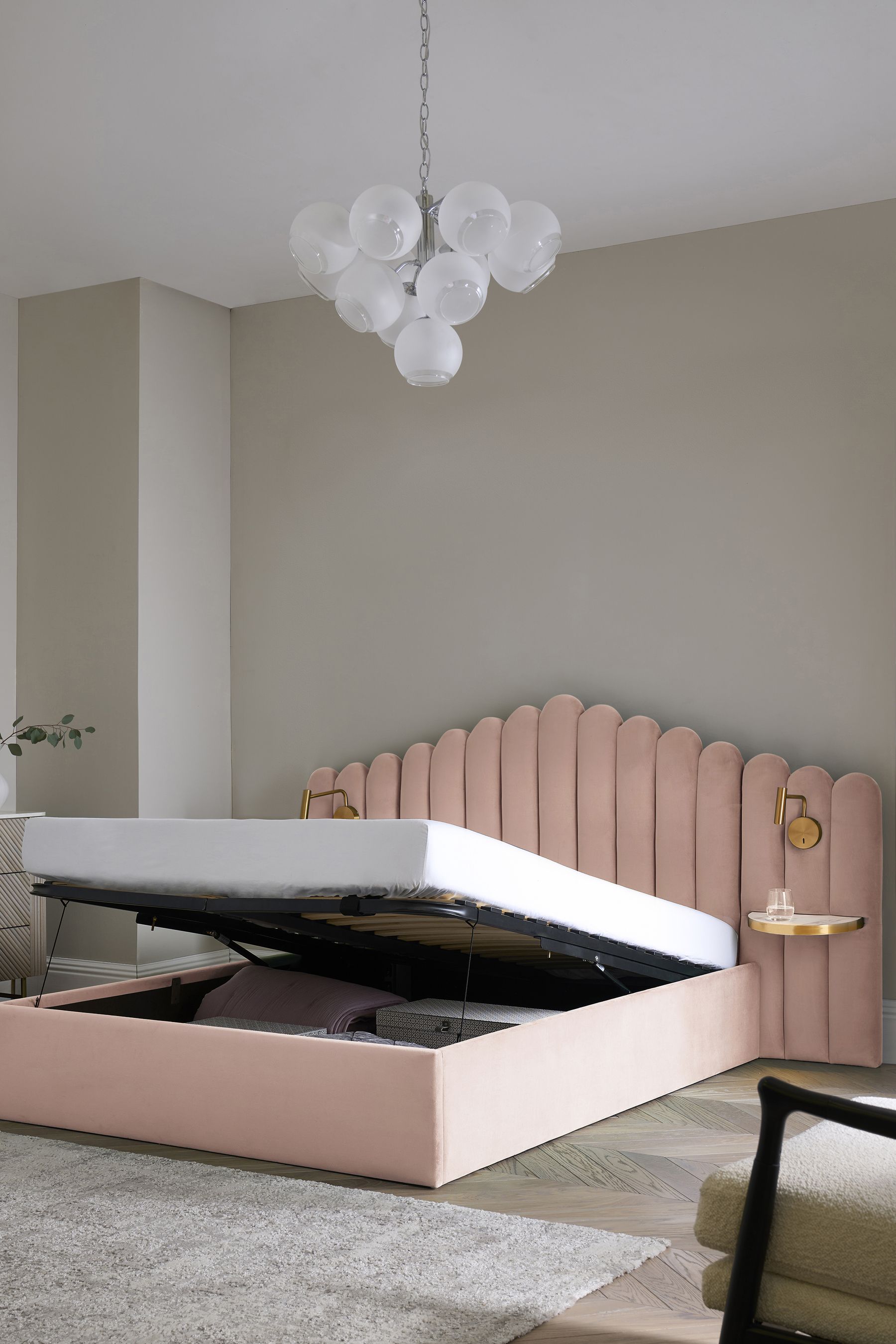Soft pink online ottoman