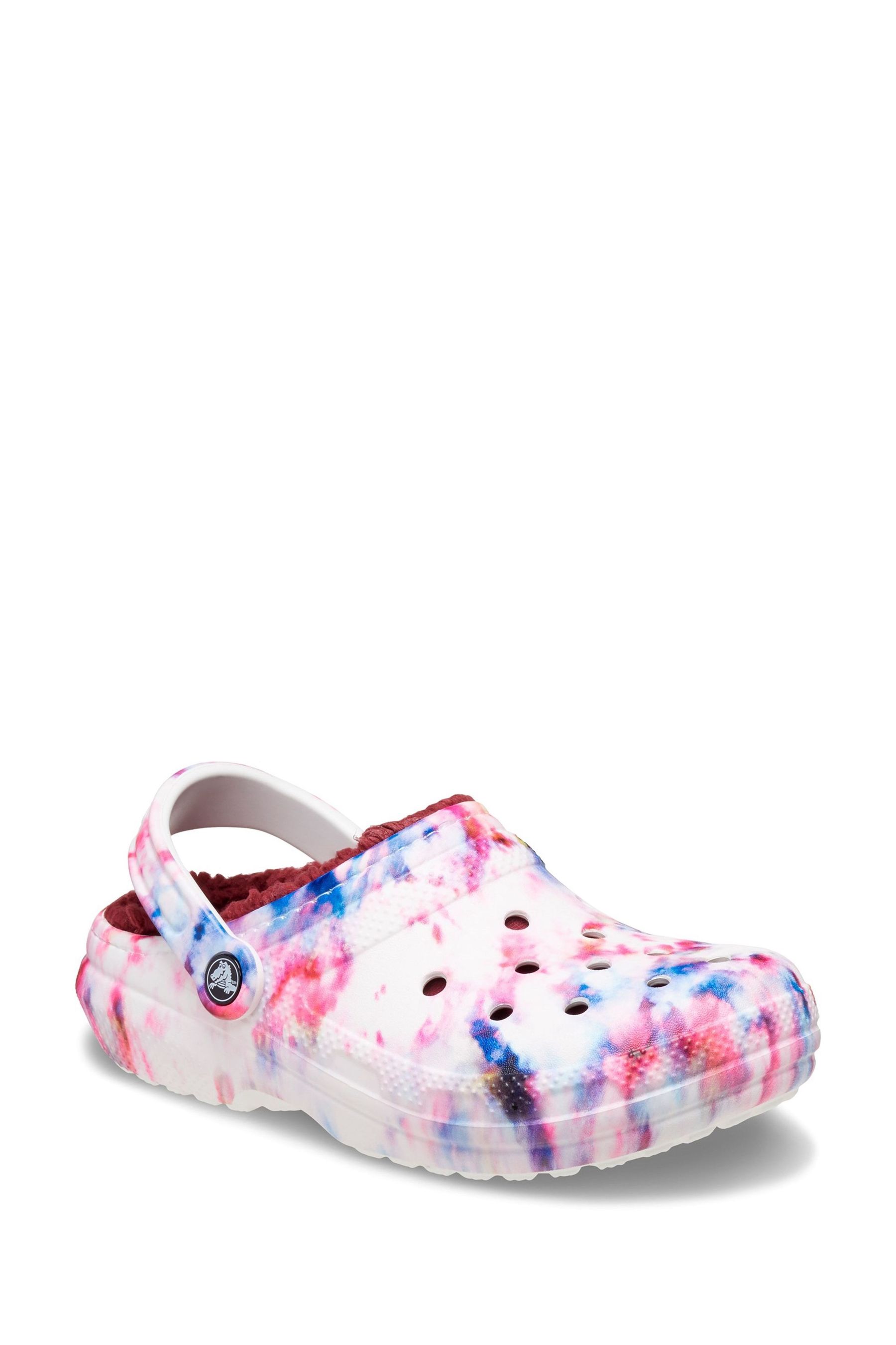 Lined tie dye crocs store