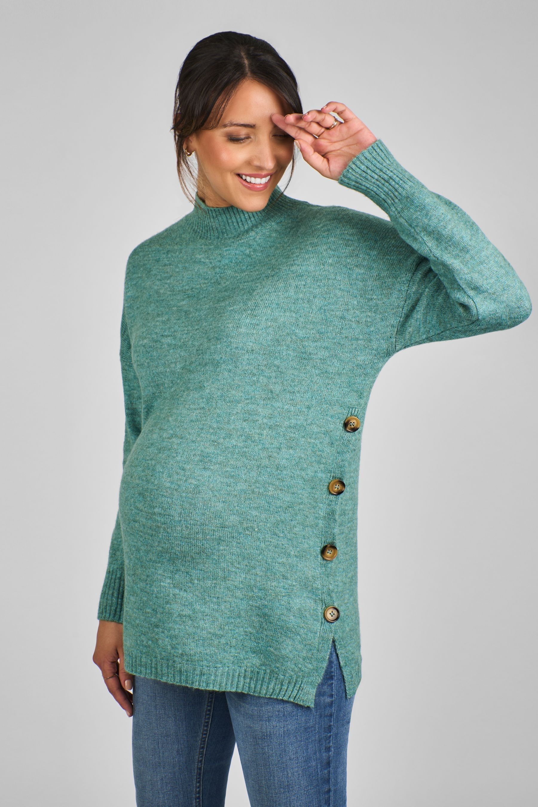 Buy JoJo Maman Bébé Sage Green Turtle Neck Maternity Nursing Jumper
