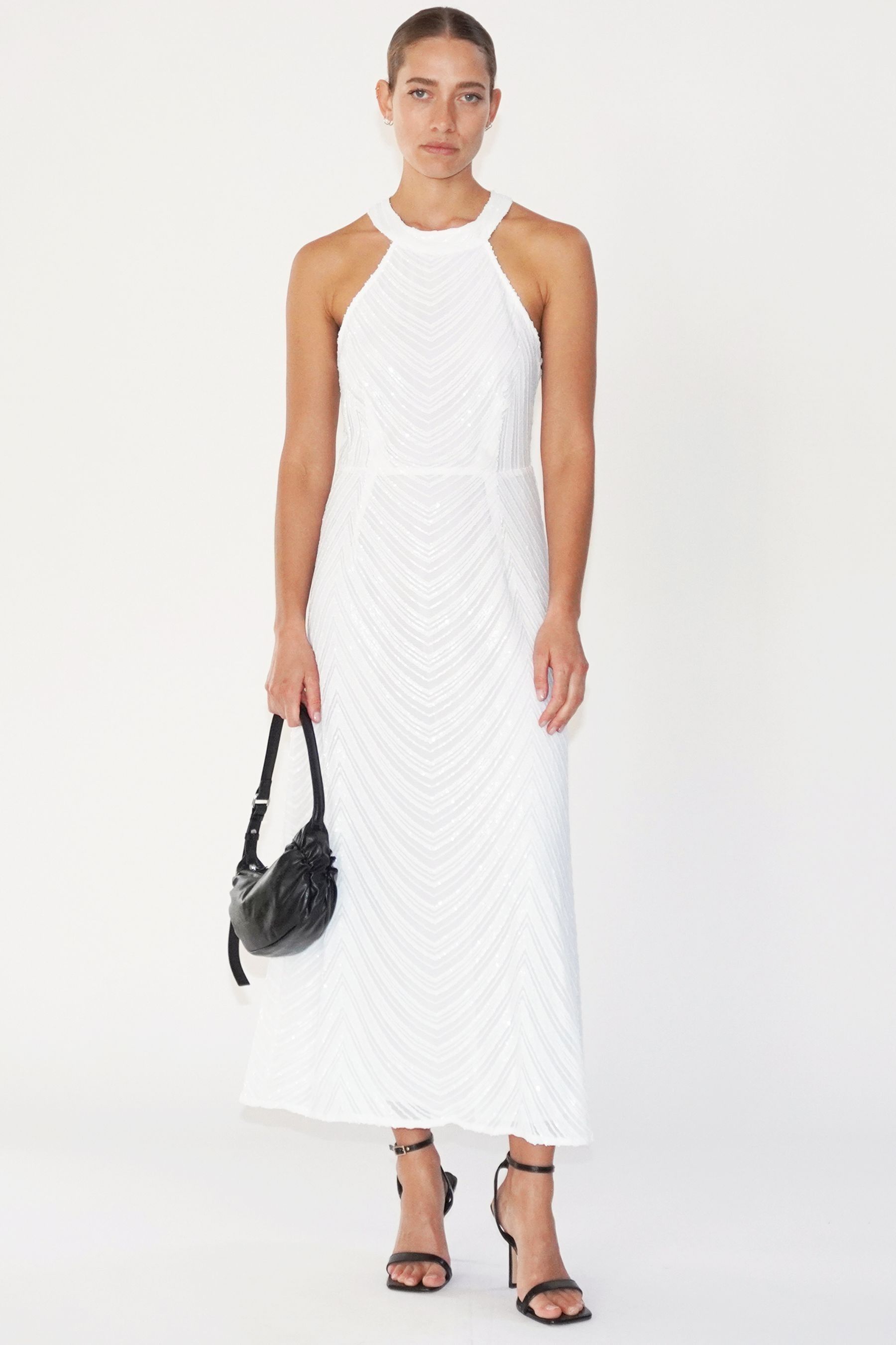 White halter neck dress uk clearance