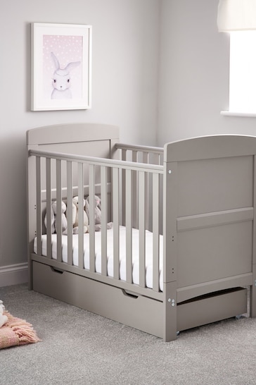 Obaby Grey Grace Mini Cot Bed & Under Drawer