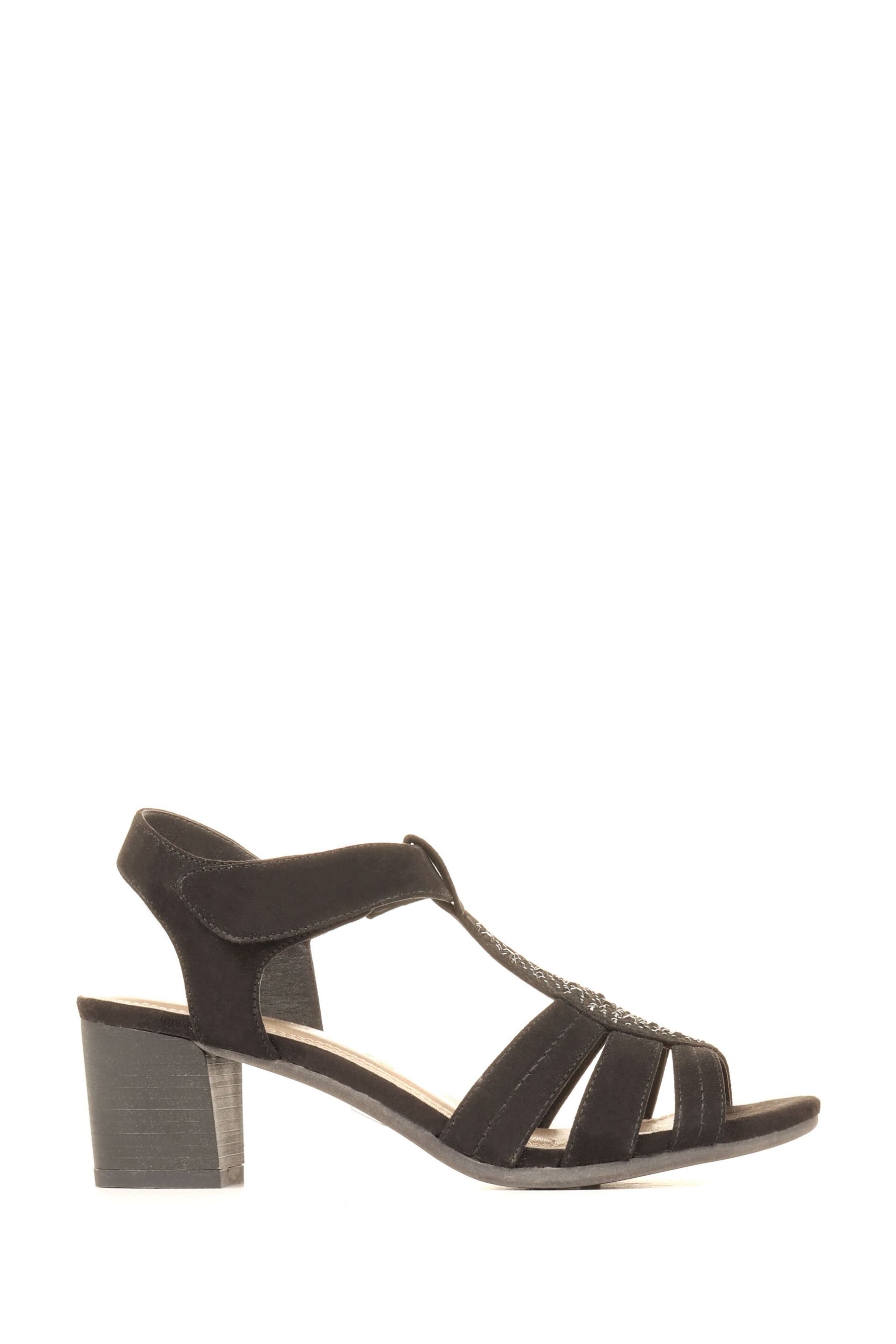 Pavers Comfort Heel Black Sandals
