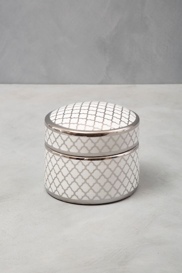 Fifty Five South White/Silver Large Ceramic Box