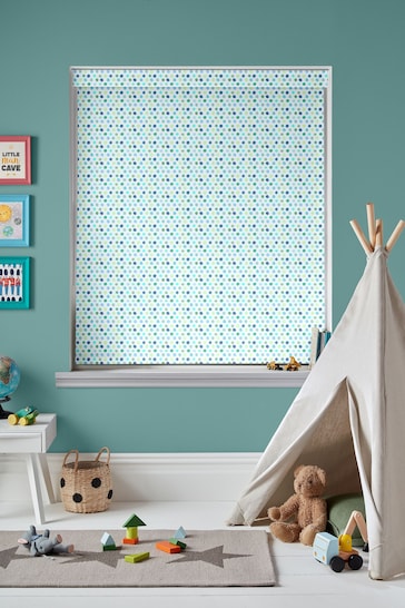 Voyage Lagoon Blue Blackout Dotty Made To Measure Roller Blind