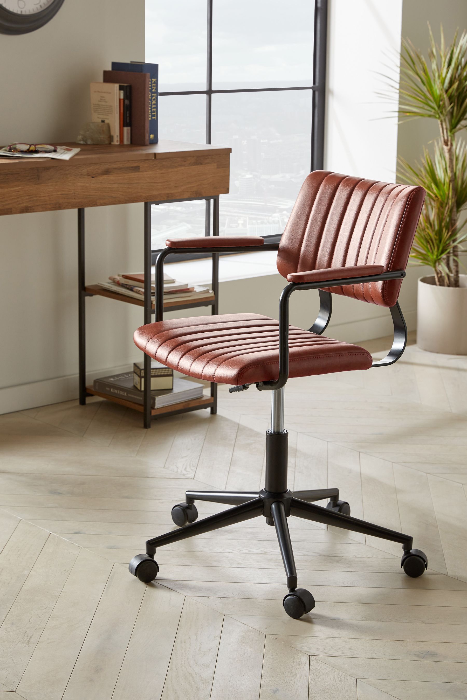 Faux Leather Tan Brown Aiden Office Chair
