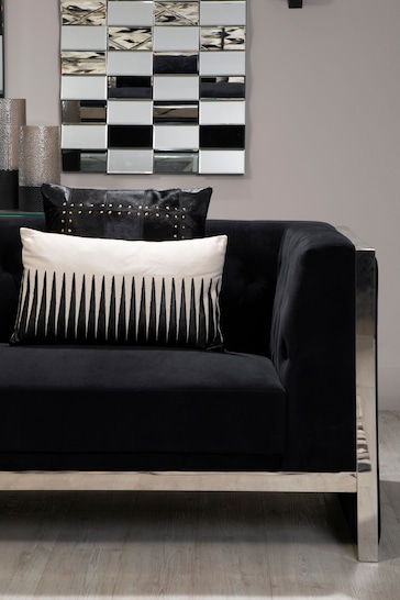 Fifty Five South Natural/Black Linen Cushion