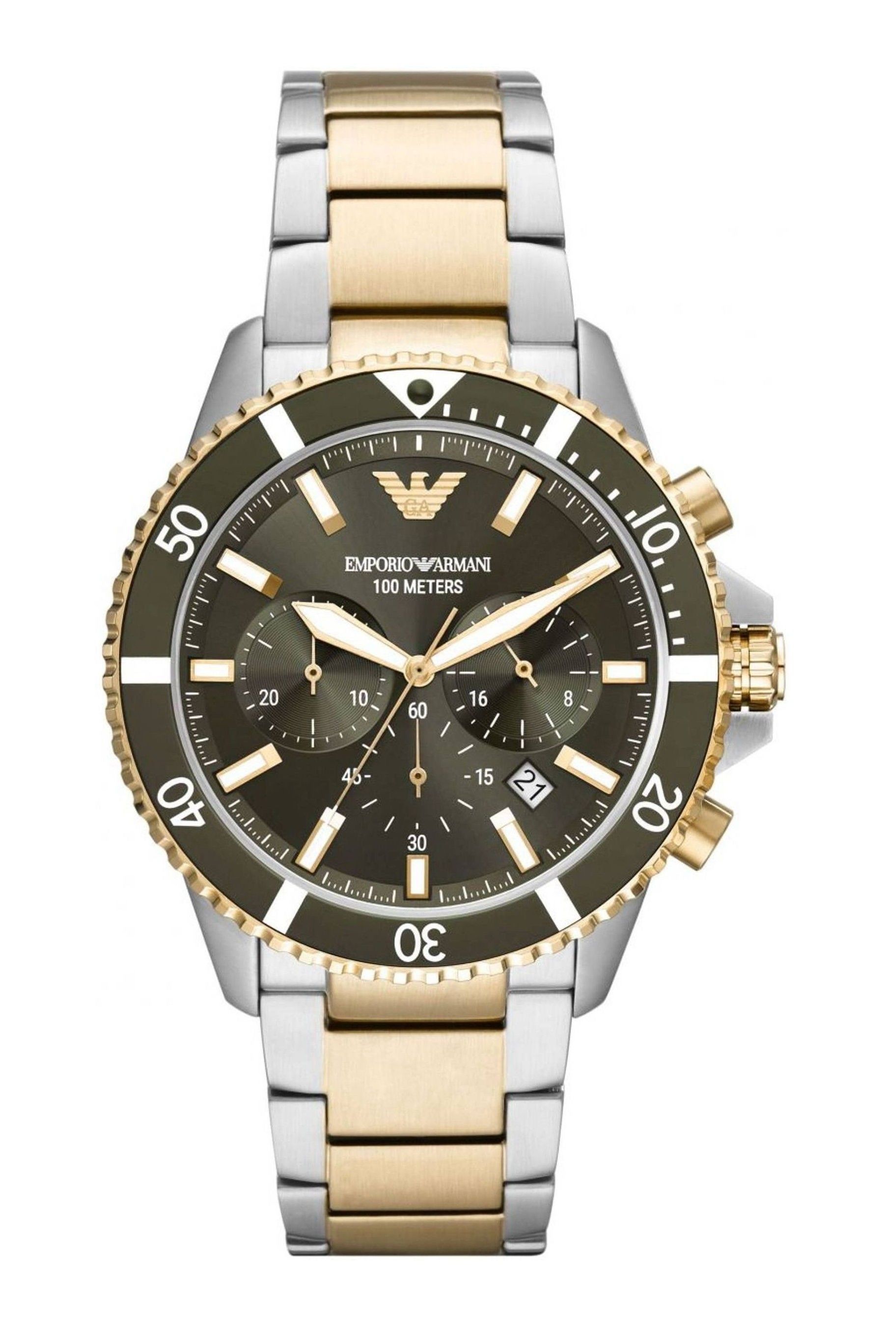 Buy Emporio Armani Gents Green Watch from the Next UK online shop