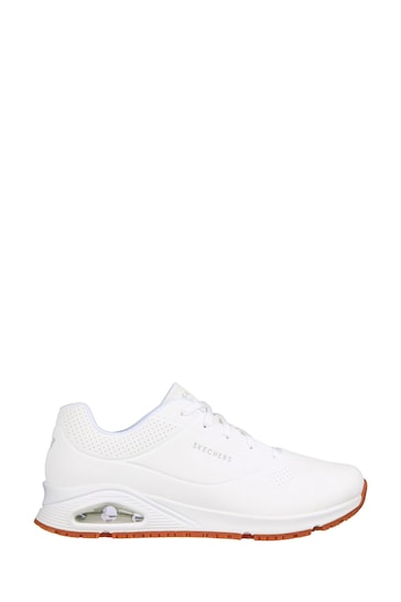 Skechers White Work Relaxed Fit: Uno Slip Resistant Mens Trainers