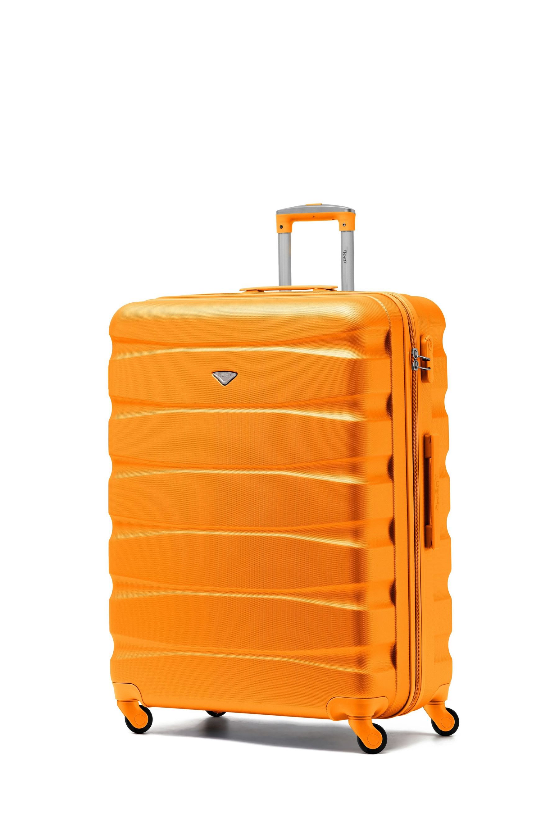 Orange lightweight store suitcase