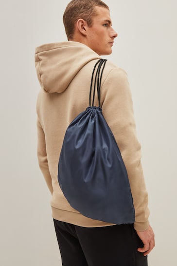 Navy Blue Drawstring Gym Bag