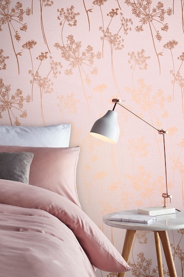 Graham & Brown Pink Anthriscus Blush Wallpaper