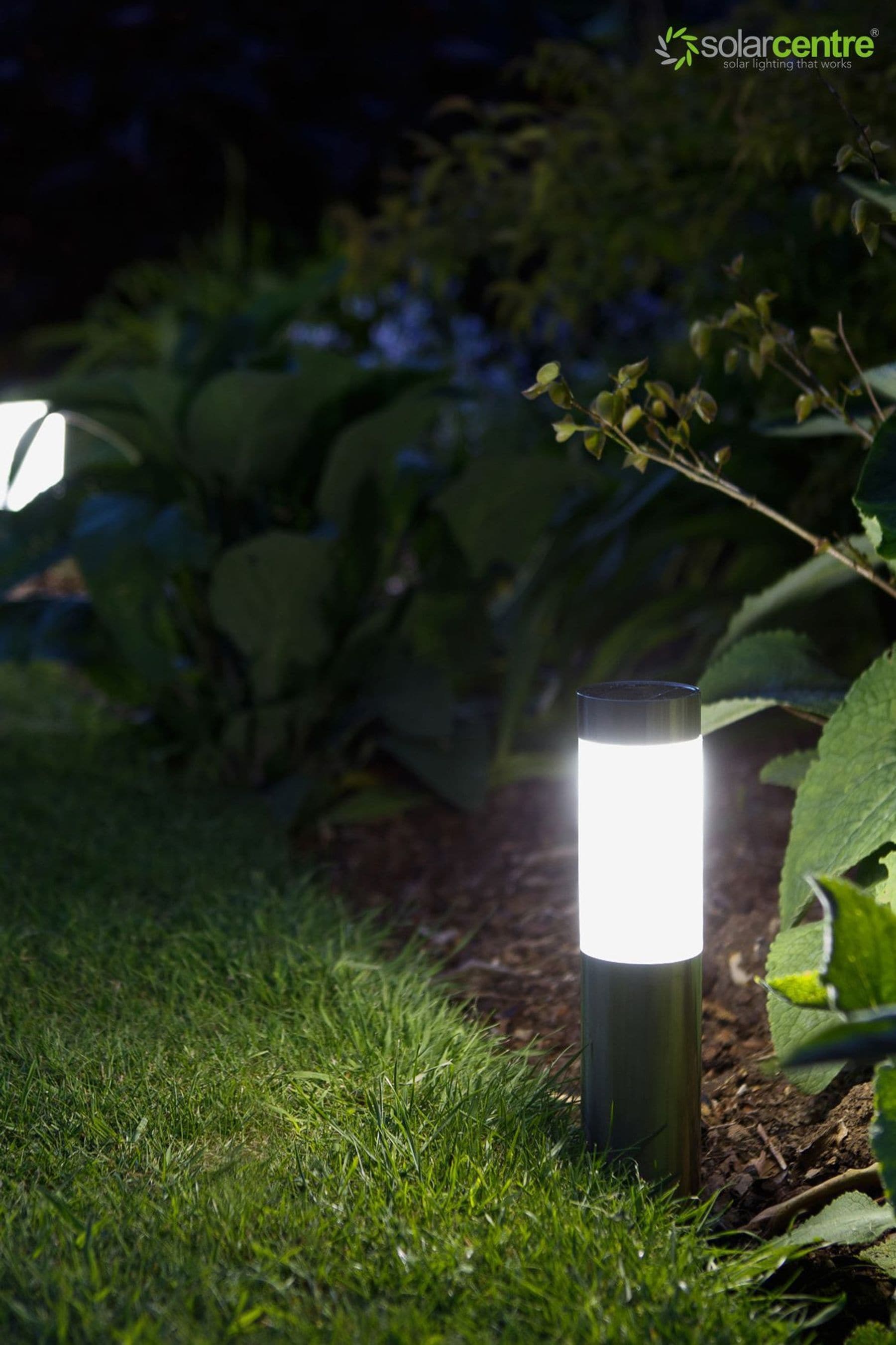 Silver solar sales path lights