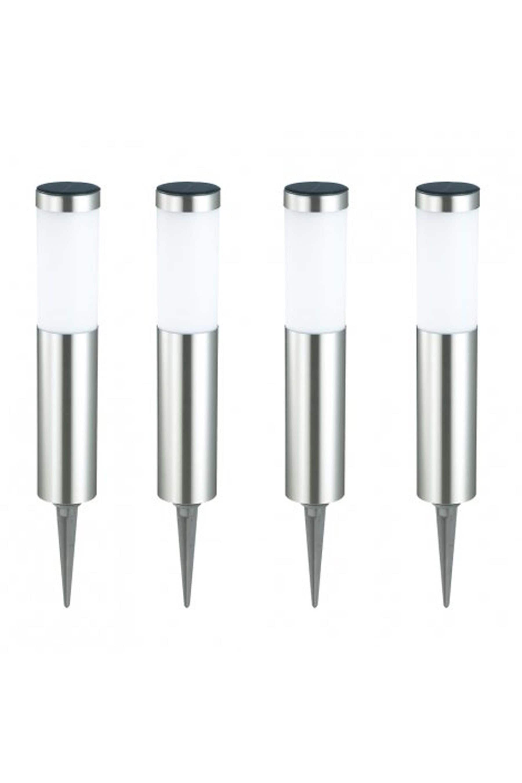 Buy SolarCentre Set of 4 Silver Mini London Solar Post Lights from