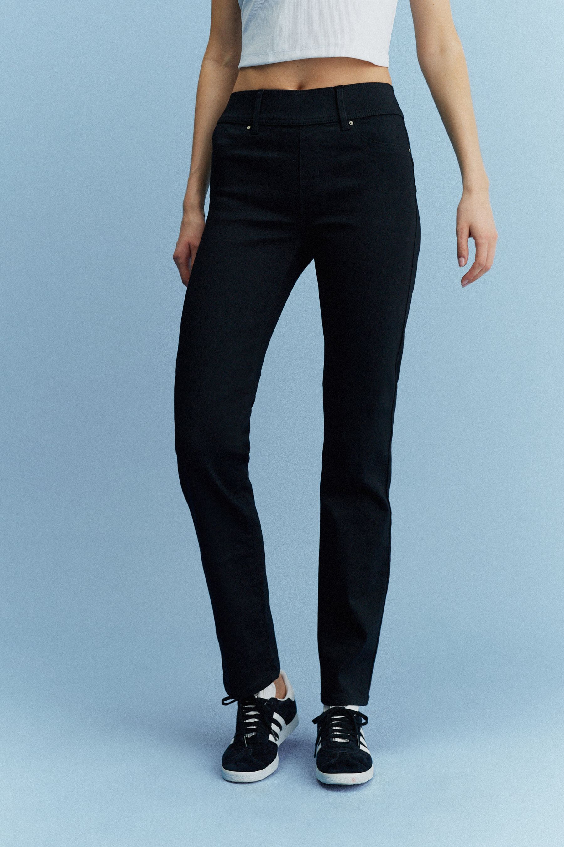 Black Super Stretch Soft Sculpt Pull On Slim Denim Leggings
