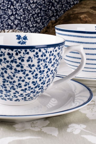Laura Ashley Blue cup and saucer Blueprint collectables